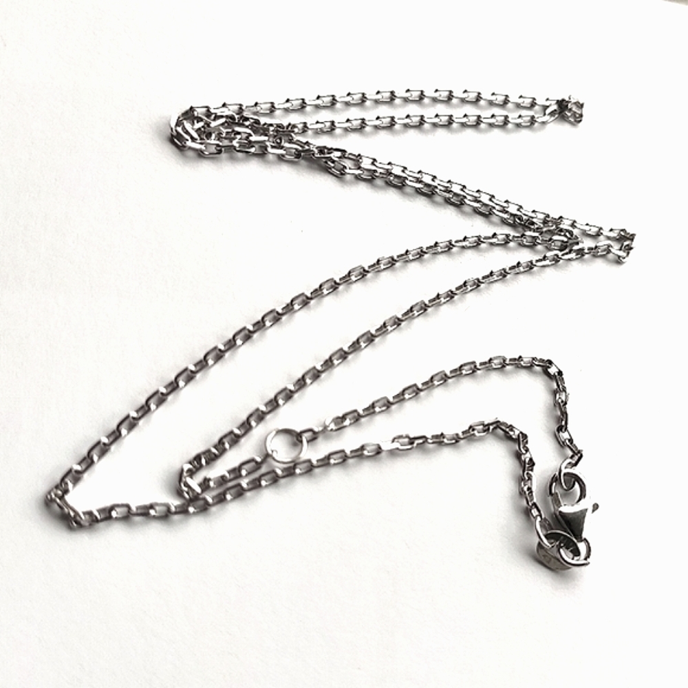 Solid 18K White Gold Chain Adjustable 18-20"